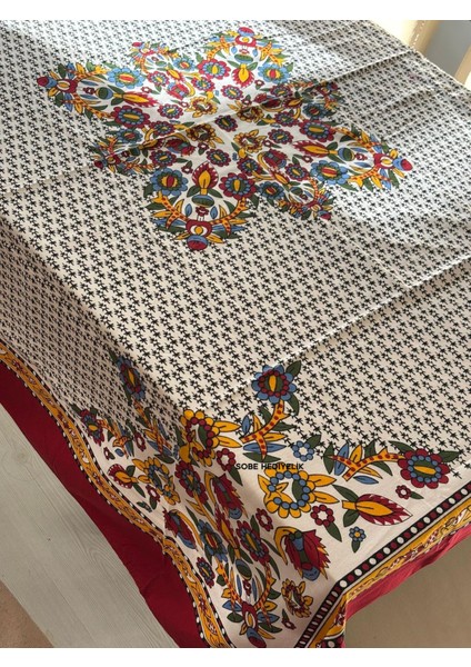 Kolay Temizlenebilir Çiçek Desenli Pamuklu Masa Örtüsü 170X170 cm – Çeyizlik, Sofra ve Dekoratif modelleri