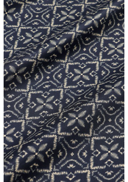 Lacivert Rüya Desen Twill Ipek Eşarp fırsatları