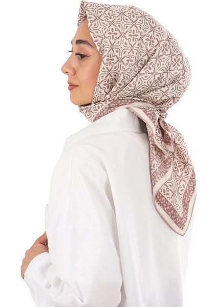 Açık Mürdüm Rüya Desen Twill Ipek Eşarp fiyatları