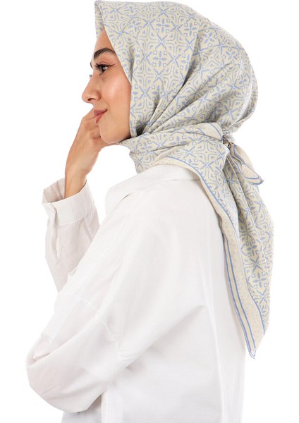 Mavi Rüya Desen Twill Ipek Eşarp fiyatları