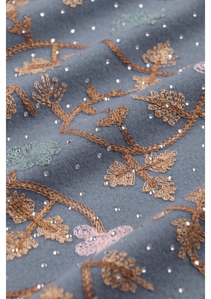 Indigo Taşlı Nakışlı Kışlık Şal fırsatları