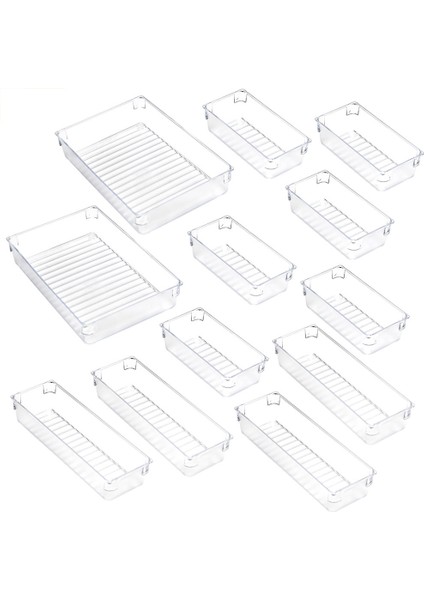 Santkuee Kozmetik Tuvalet Masası Yatak Odası Banyo Mutfak Ofis Için 12 Adet Çekmece Saklama Kutusu (Yurt Dışından)