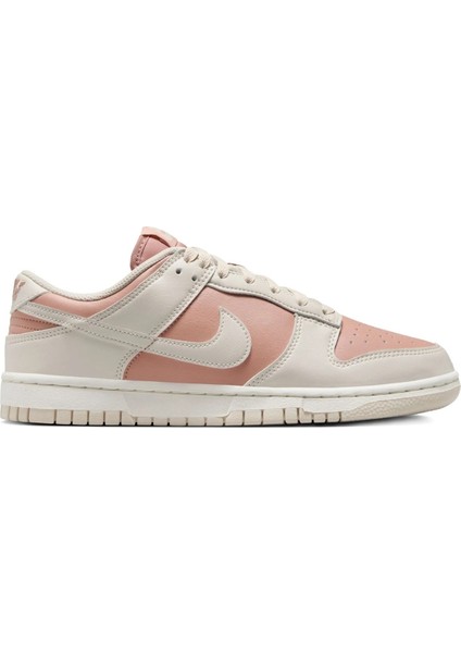Dunk Low Leather Unisex Sneaker Hakiki Deri Krem Pembe Spor Ayakkabı