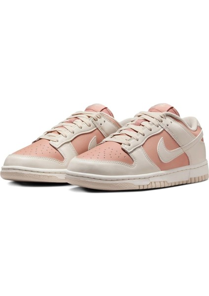 Dunk Low Leather Unisex Sneaker Hakiki Deri Krem Pembe Spor Ayakkabı modelleri