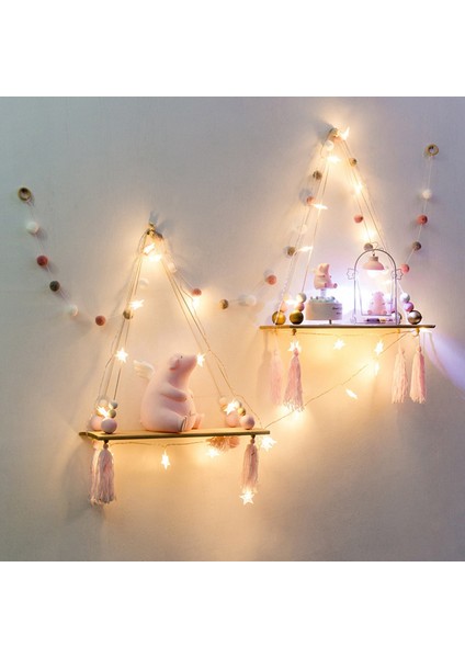 Santkuee Iskandinav Asılı Salıncak Halat Yüzer Raflar Duvara Monte Raf Boncuklu Salıncak Raf Resim Çıkıntı Ev Dekor B (Yurt Dışından) modelleri