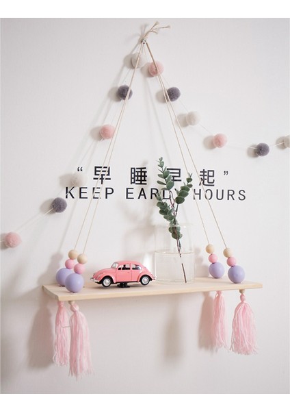 Santkuee Iskandinav Asılı Salıncak Halat Yüzer Raflar Duvara Monte Raf Boncuklu Salıncak Raf Resim Çıkıntı Ev Dekor B (Yurt Dışından) fırsatları