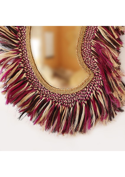 Mylamp Sahara Doğal Abaka El Yapımı Renkli Duvar Aynası 105X90 cm fiyatları