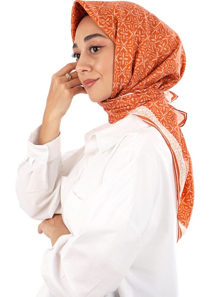 Kiremit Rüya Desen Twill Ipek Eşarp