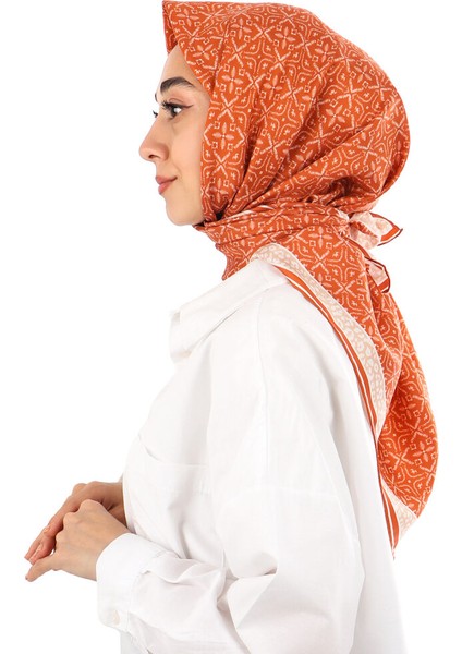 Kiremit Rüya Desen Twill Ipek Eşarp fiyatları