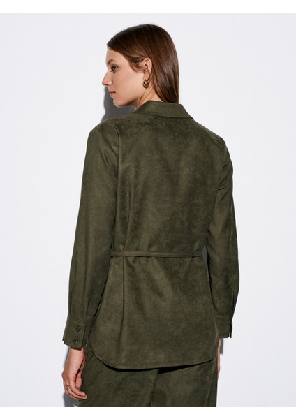 50518 Kemerli Süet Gömlek-Çağla fiyatları