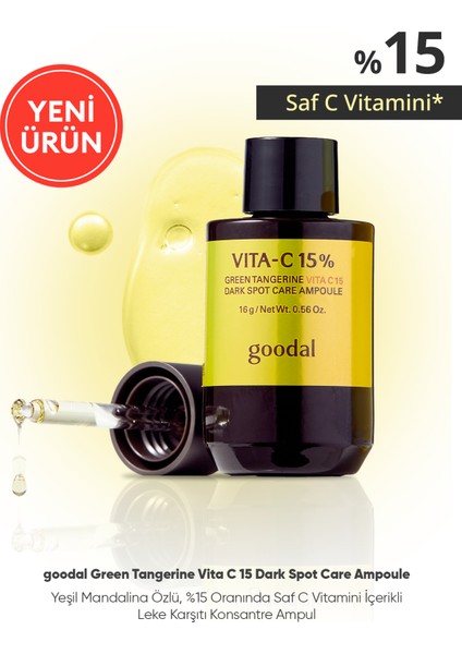 %15 Saf C Vitamini Içerikli Konsantre Ampul Goodal Green Tangerine Vita C 15 Dark Spot Care Ampoule indirimleri