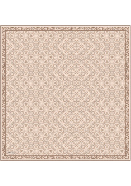 Sütlü Kahve Rüya Desen Twill Ipek Eşarp modelleri