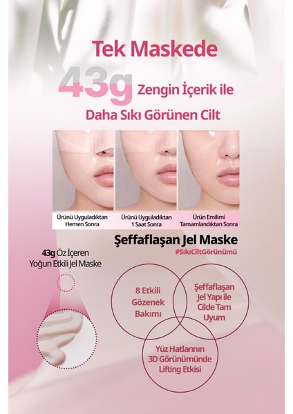 Şeffaflaşan Kolajen Hidrojel Maske Peptit İçerikli GOODAL Peony Peptide Collagen Volume Gel Mask