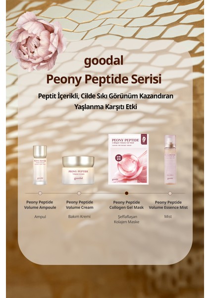 Şeffaflaşan Kolajen Hidrojel Maske Peptit İçerikli GOODAL Peony Peptide Collagen Volume Gel Mask