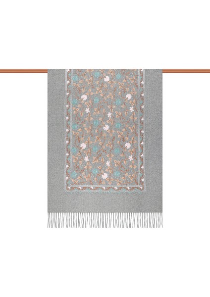 Gümüş Taşlı Nakışlı Kışlık Şal modelleri