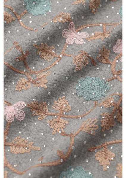 Gümüş Taşlı Nakışlı Kışlık Şal fırsatları