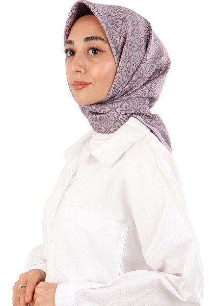 Lavanta Rüya Desen Twill Ipek Eşarp