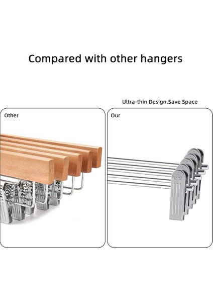 Santkuee Askılar, Klipsli Etek Askıları Yerden Tasarruflu, Ayarlanabilir Klipsli Askılar Pantolon Elbise Askıları 10'lu Paket (Yurt Dışından) modelleri