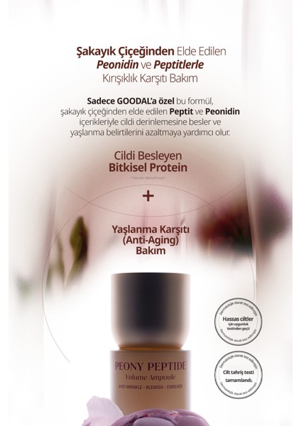 Peptit Içerikli, Cilde Sıkı Görünüm Kazandıran Ampul Goodal Peony Peptide Volume Ampoule