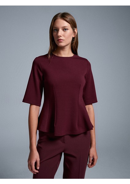 32077 Peplum Top-Bordo modelleri