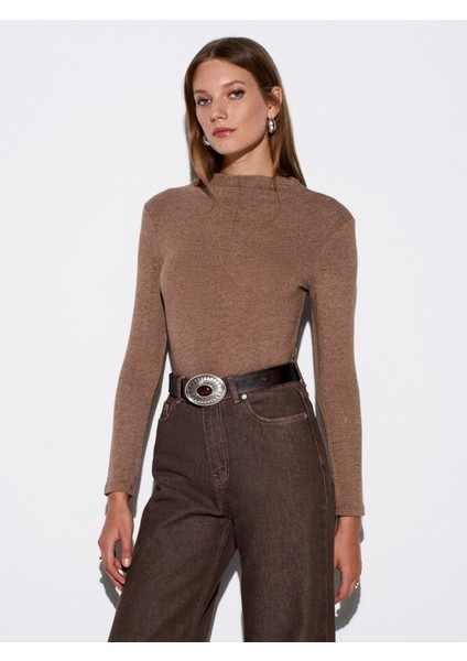 31391 Dik Yaka Uzun Kollu Top-Vizon modelleri