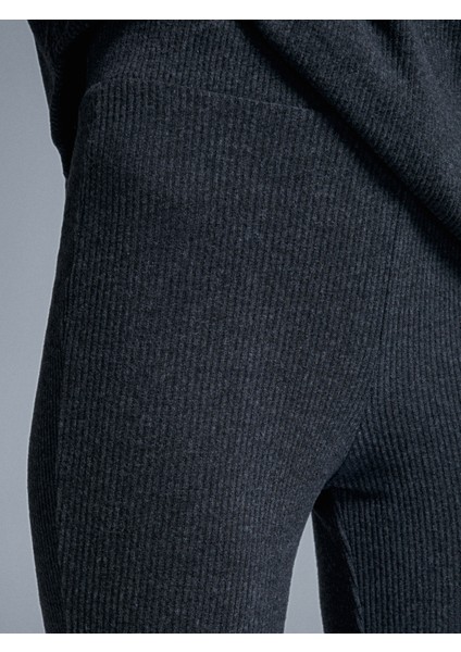 71910 Yüksek Bel Örme Pantolon-Antrasit fırsatları