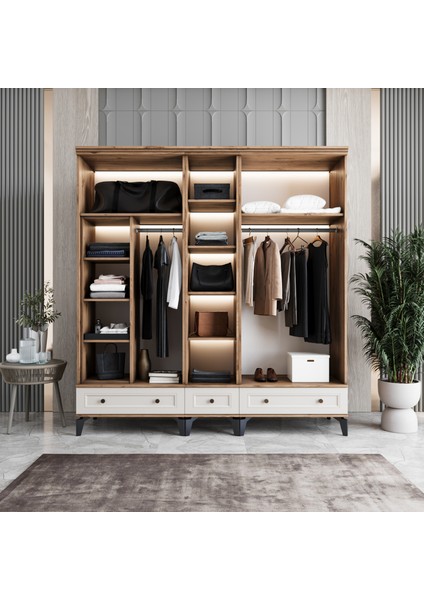 Loren 5 Kapaklı Çekmeceli Gardırop Tamamı Mdf (Aytaşı) modelleri