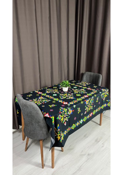 Kolay Temizlenebilir Çiçek Desenli Pamuklu Masa Örtüsü 170X170 cm – Çeyizlik, Sofra ve Dekoratif modelleri