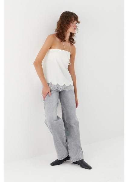 Wide Leg Denim Gri fiyatları