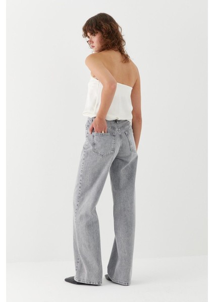 Wide Leg Denim Gri fırsatları