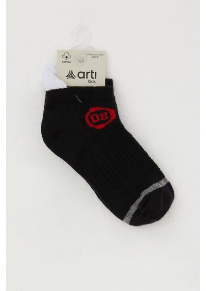 Erkek Çocuk Patik Çorap Rakam Baskılı 5-14 Yaş, Siyah fiyatları