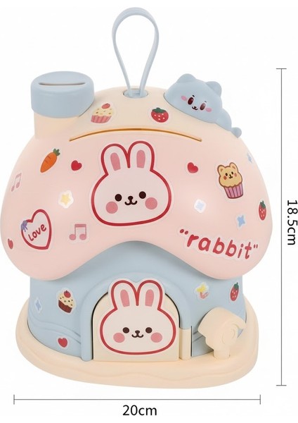 Sevimli Tavşan Ev Kumbara (Led Işıklı ve Sticker Hediyeli) – Çocuk Odası Lambası Mavi Renk modelleri