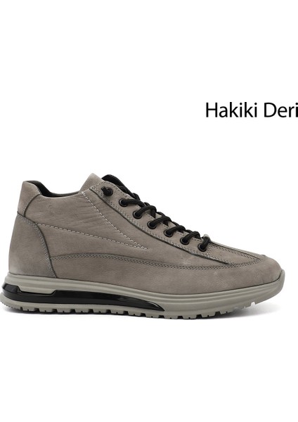 Erkek Gri Nubuk Fermuarlı Hakiki Deri Outdoor Bot indirimleri