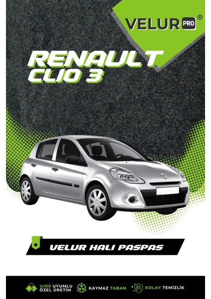 Renault Clio 3 2008 Tam Uyumlu Halı Oto Paspas Clio 3 Halı Paspas fırsatları