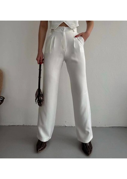 Palazzo Pantolon Beyaz S23211