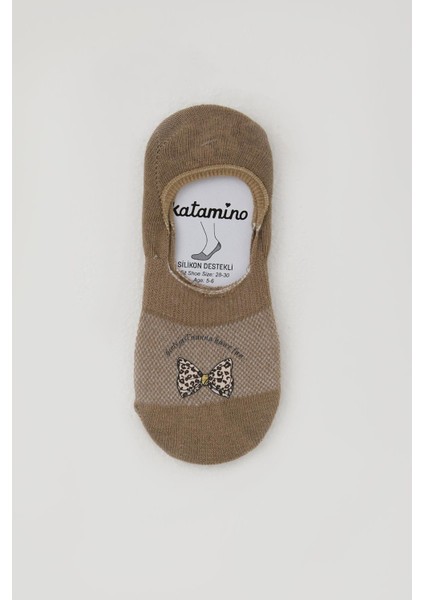 Kız Çocuk Babet Çorap Fiyonk Baskılı 5-14 Yaş, Kahverengi fiyatları