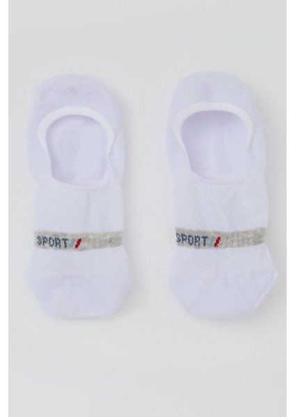 Erkek Çocuk Babet Çorap Sport Yazı Baskılı 7-14 Yaş, Beyaz