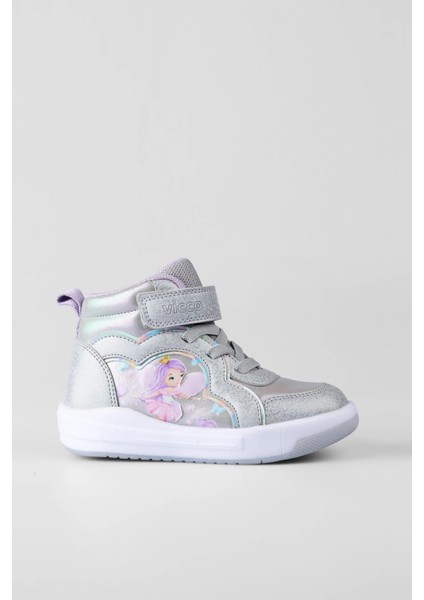 Klint Kız Çocuk Işıklı Bot – Gümüş, Cırtlı | 24-33 Numara Arası