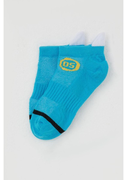 Breeze Erkek Çocuk Patik Çorap Rakam Baskılı 5-14 Yaş, Mavi