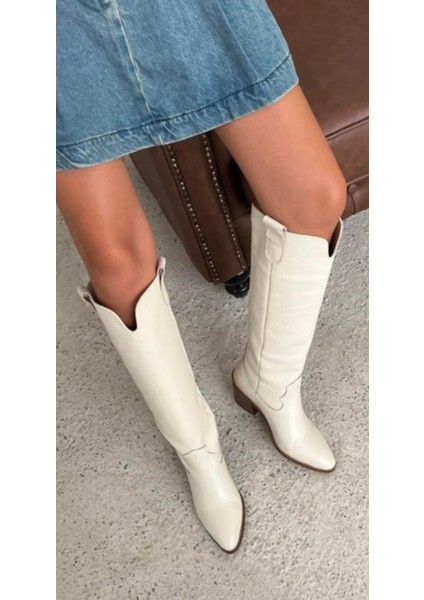 Kadın Sivri Burun Hakiki Deri Çizme modelleri