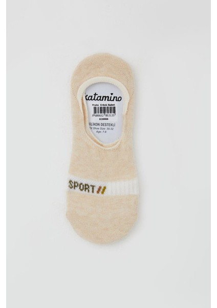 Erkek Çocuk Babet Çorap Sport Yazı Baskılı 7-14 Yaş, Krem fiyatları