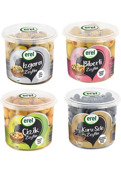 Zeytinleri Izgara-Çizik-Biberli-Kuru Sele 4 Lü Lezzet Paketi