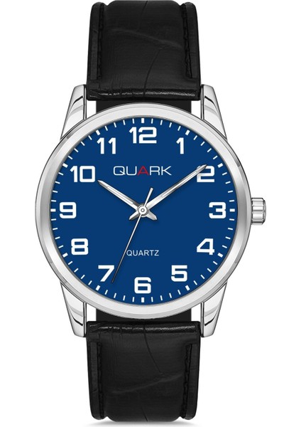 QM-V001L-2A Metal Kasa Deri Kordon Erkek Kol Saati