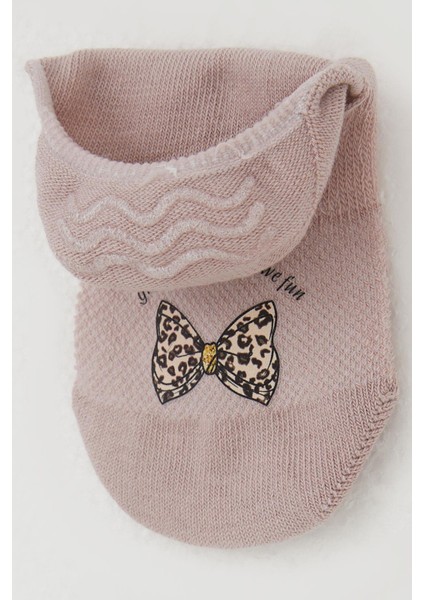 Kız Çocuk Babet Çorap Fiyonk Baskılı 5-14 Yaş, Gülkurusu modelleri