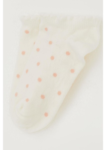 Kız Çocuk Patik Çorap Puantiye Desenli 1-12 Yaş, Krem modelleri