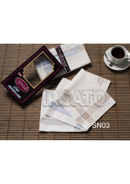 Gözde Kumaş Mendil 12'li Siyah Kutulu Set 42X42CM