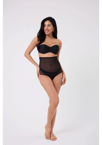 Mdb Freshness 0006 Lazer Kesim Tül Yüksek Bel Slip Korse