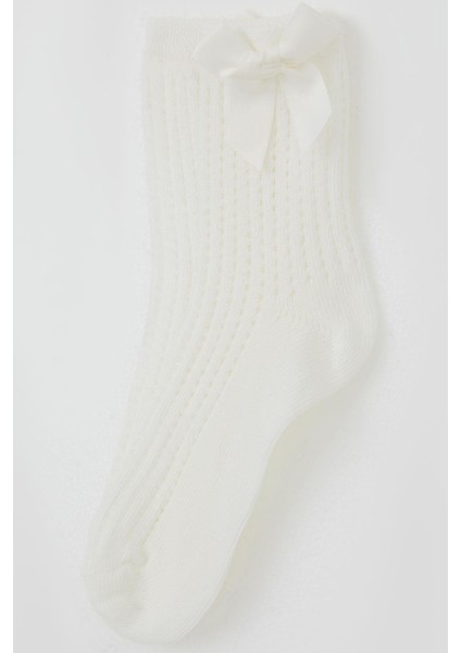 Kız Çocuk Soket Çorap File Detaylı 7-10 Yaş, Ekru modelleri