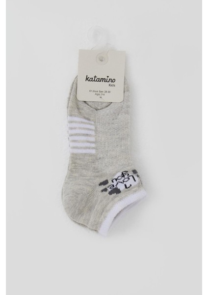 Kız Çocuk Patik Çorap Sevgi Temalı Yazı Baskılı 3-8 Yaş, Bej Melanj fiyatları