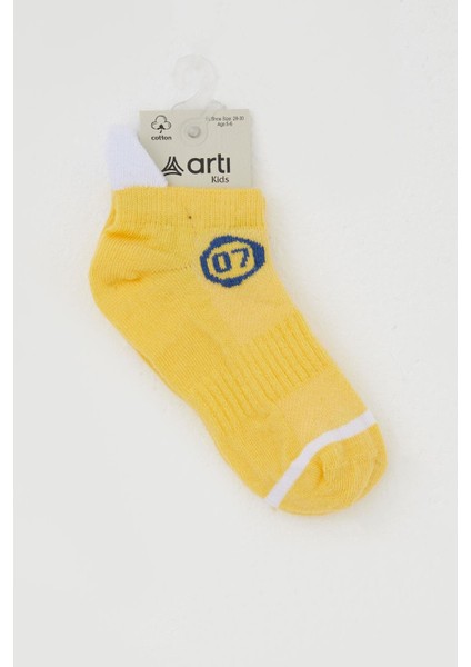Erkek Çocuk Patik Çorap Rakam Baskılı 5-14 Yaş, Sarı fiyatları